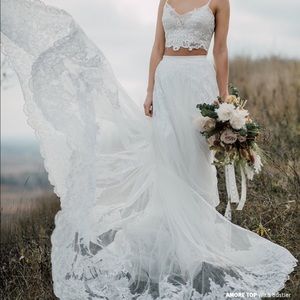 Boho two piece wedding dress